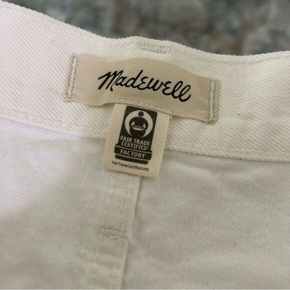 NWT Madewell Baggy Flare Jeans Front Slit Edition High Rise White Sz 31 - Picture 6 of 16